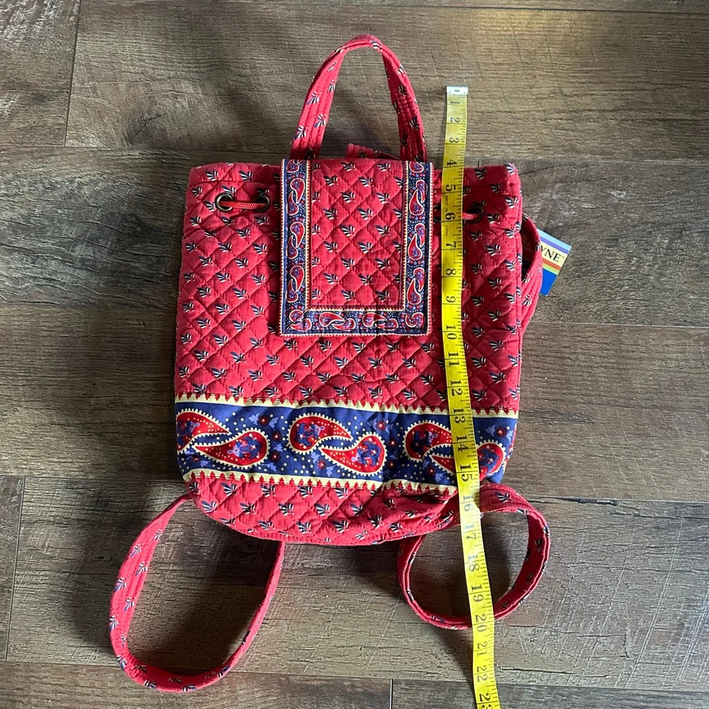 Women's Taylor Layne Quilted Backpack Red Blue Paisley NWT